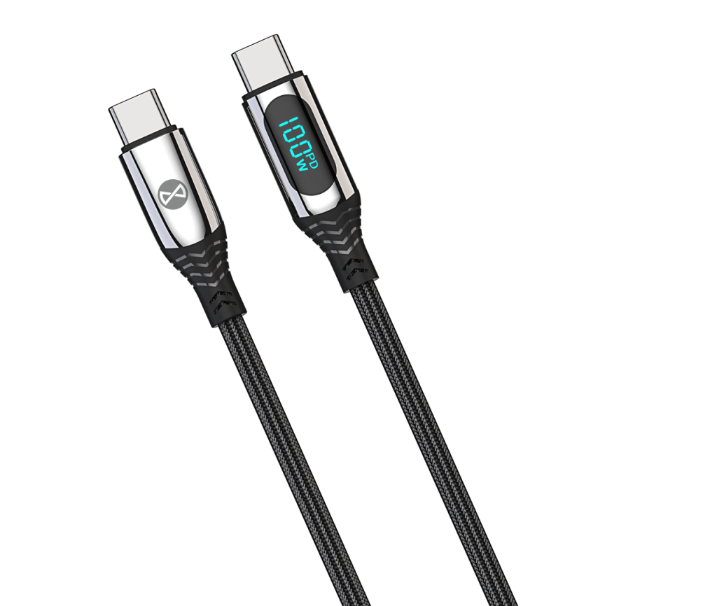 Forever kabel LCD USB-C - USB-C 1,0 m 100W czarny - obrazek 2