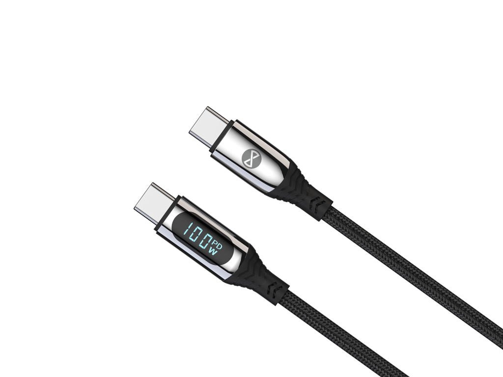 Forever kabel LCD USB-C - USB-C 1,0 m 100W czarny - obrazek 3