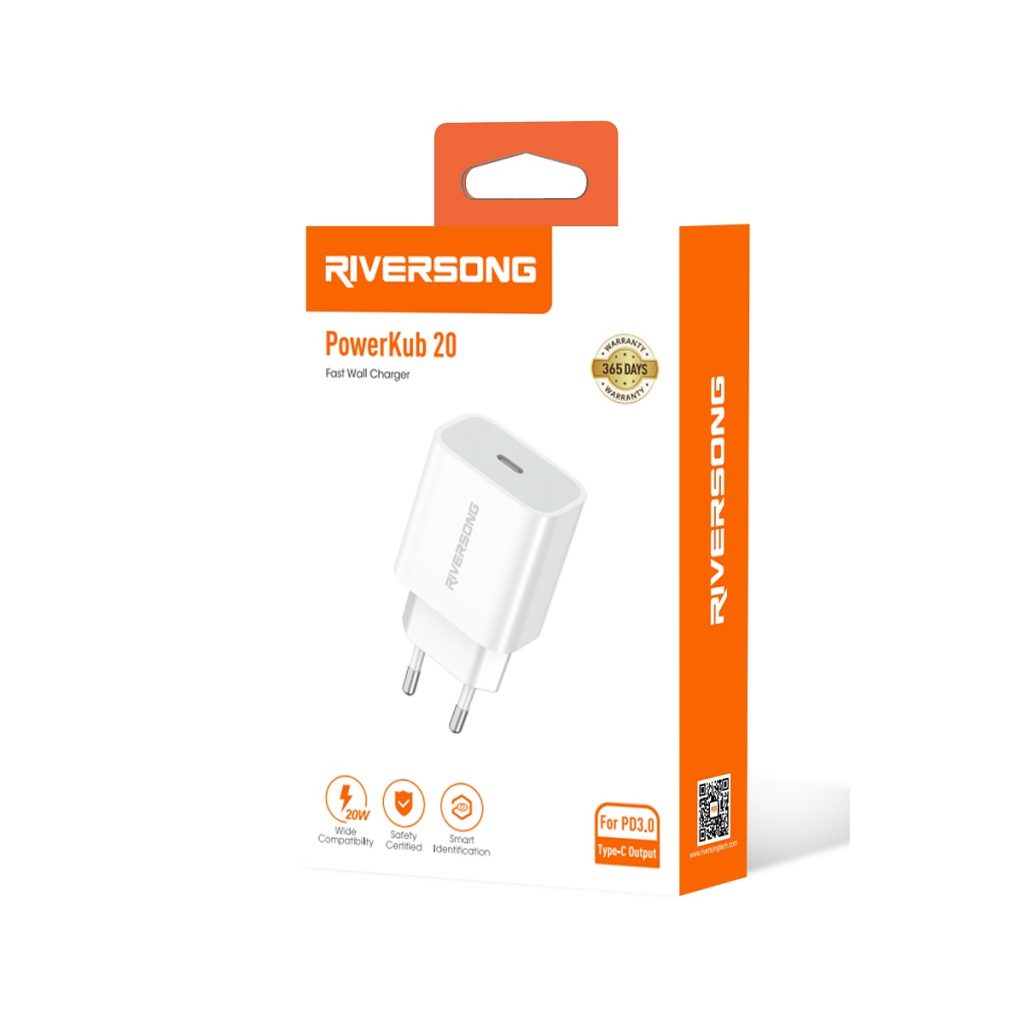 Riversong ładowarka sieciowa PowerKub 20 1x USB-C 20W biała AD75 - obrazek 3