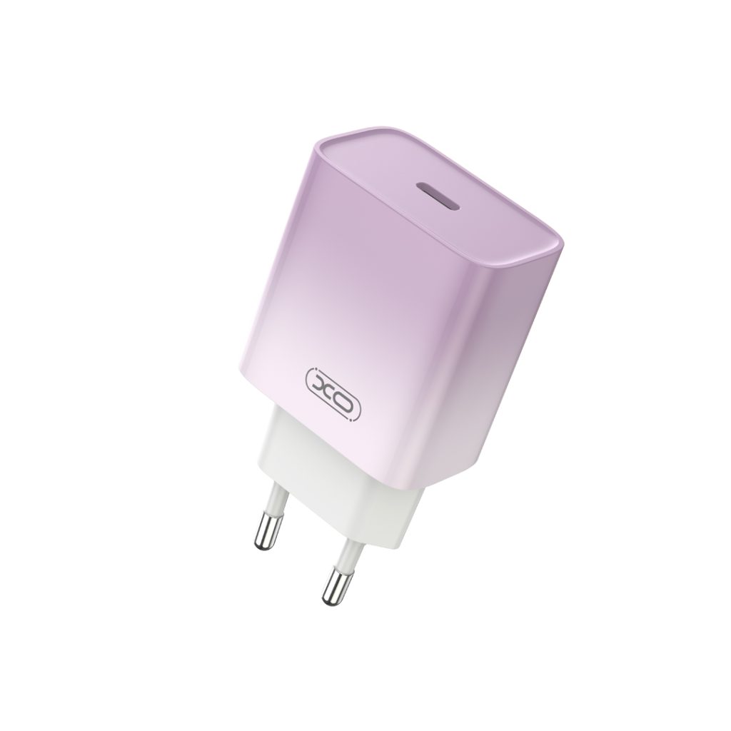 XO ładowarka sieciowa CE18 PD 30W 1x USB-C fioletowo-biała - obrazek 2