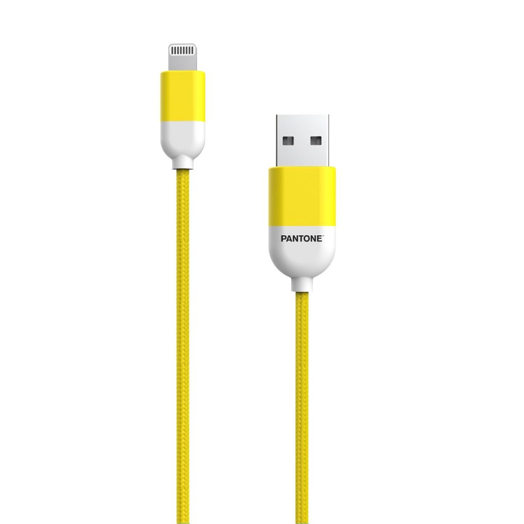 PANTONE MFi kabel USB - Lightning 1,5m 2,4A PT-LCS001-5 Yellow 102C - obrazek 2