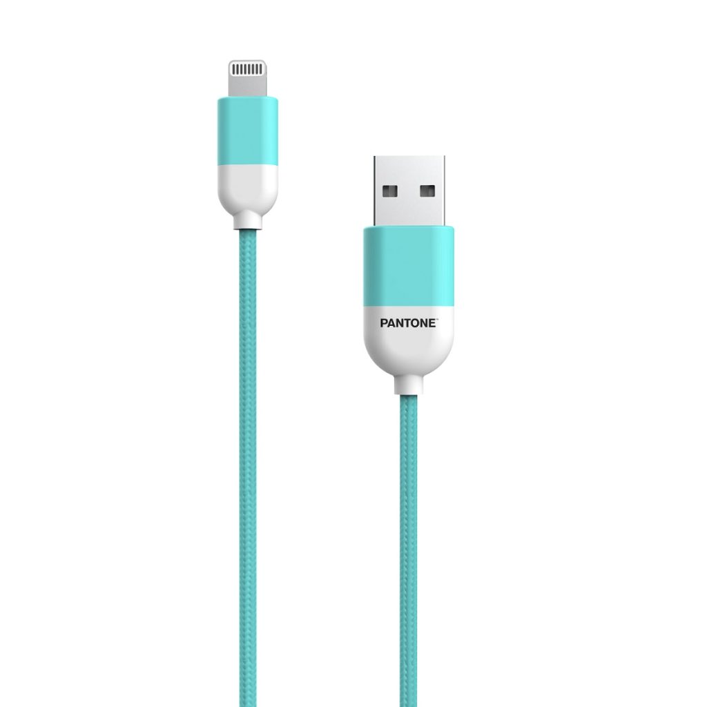 PANTONE MFi kabel USB - Lightning 1,5m 2,4A PT-LCS001-5 Teal 3242C - obrazek 2