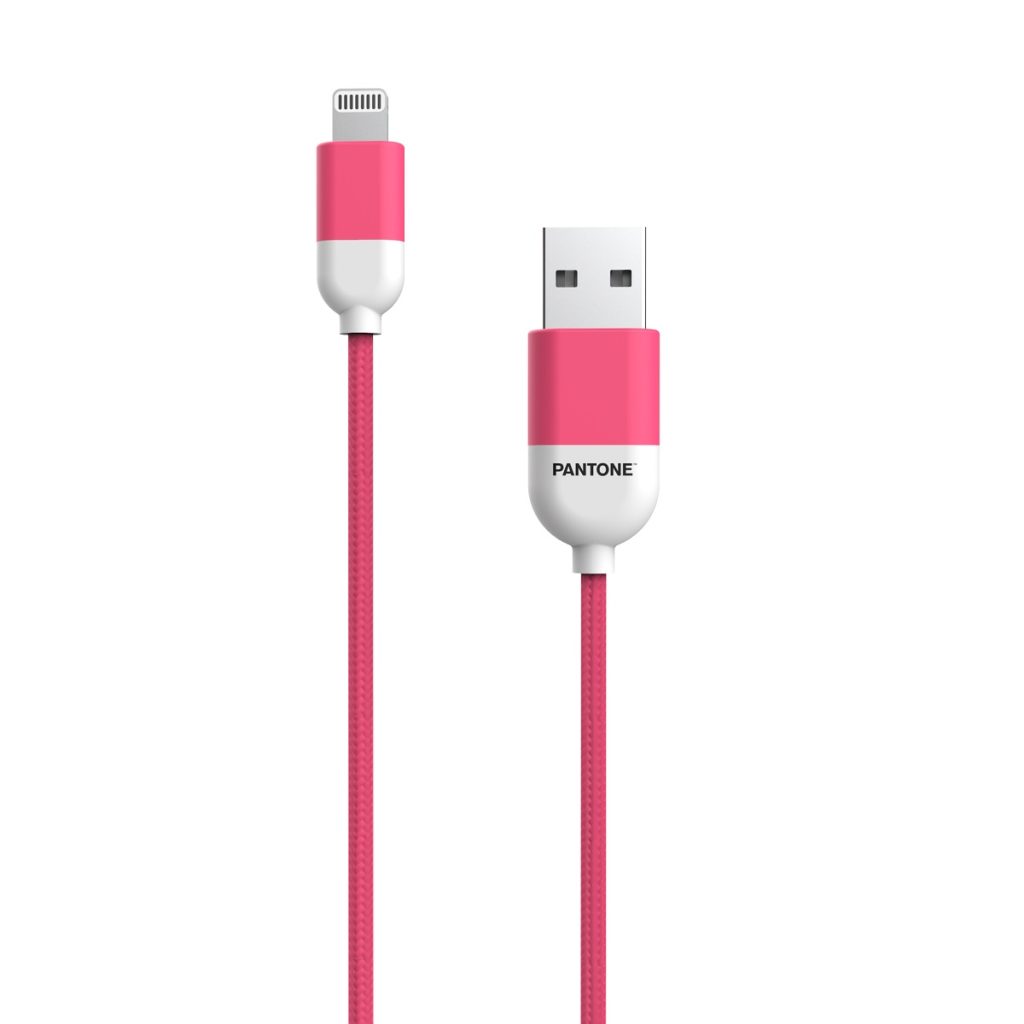 PANTONE MFi kabel USB - Lightning 1,5m 2,4A PT-LCS001-5 Pink 184C - obrazek 2