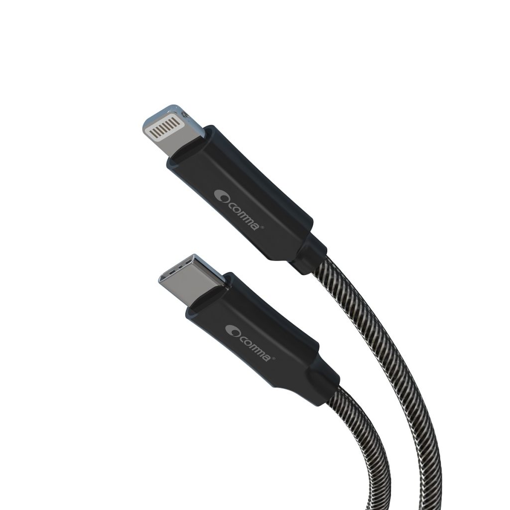 Comma kabel Jub MFi USB-C - Lightning 3A 1,5m szary - obrazek 2