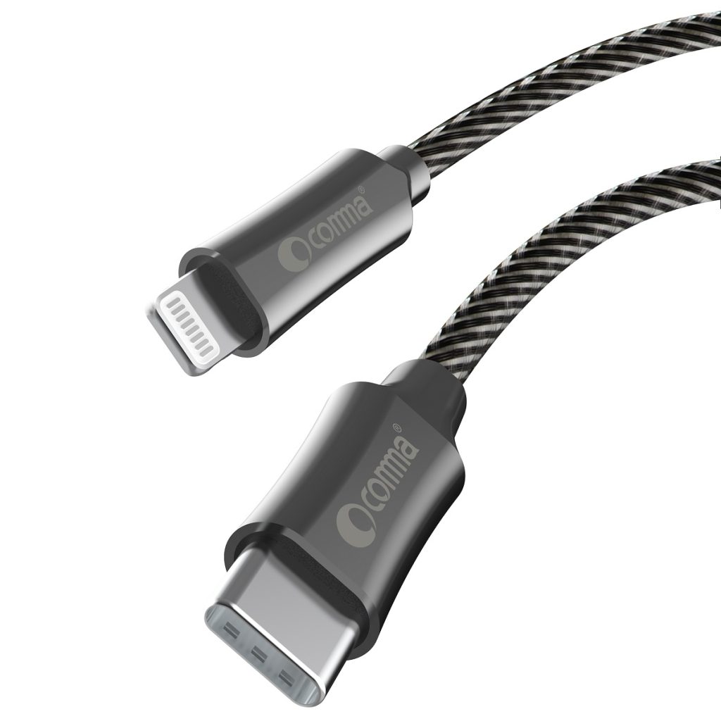 Comma kabel Jub MFi USB-C - Lightning 3A 1,5m szary - obrazek 3