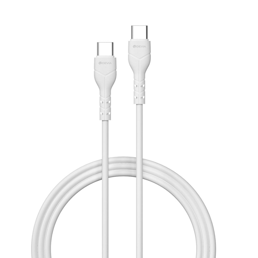 Devia kabel Kintone EC151 USB-C - USB-C 1,0 m 3A biały