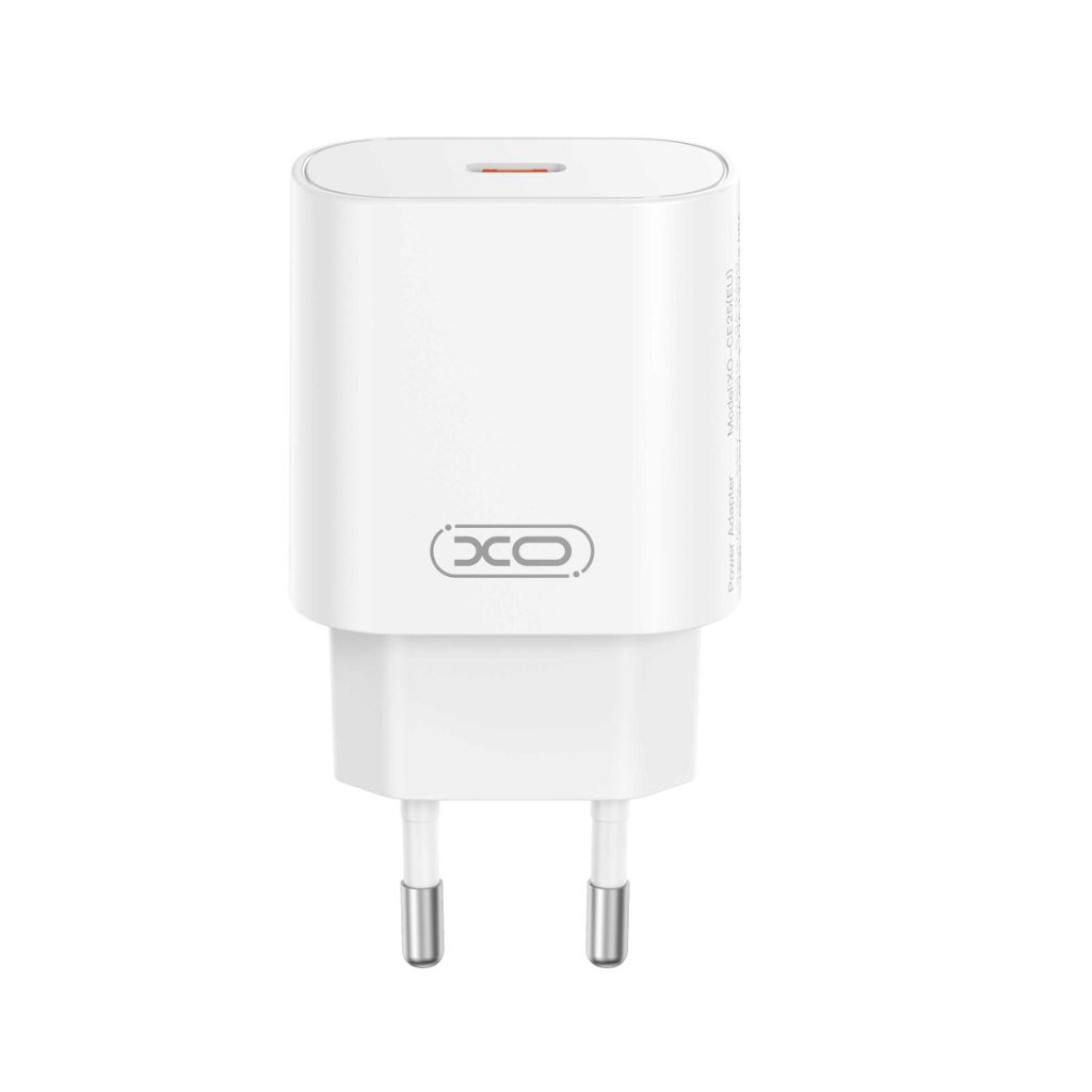 XO ładowarka sieciowa CE25 PD 25W 1x USB-C biała + kabel USB-C - Lightning - obrazek 2