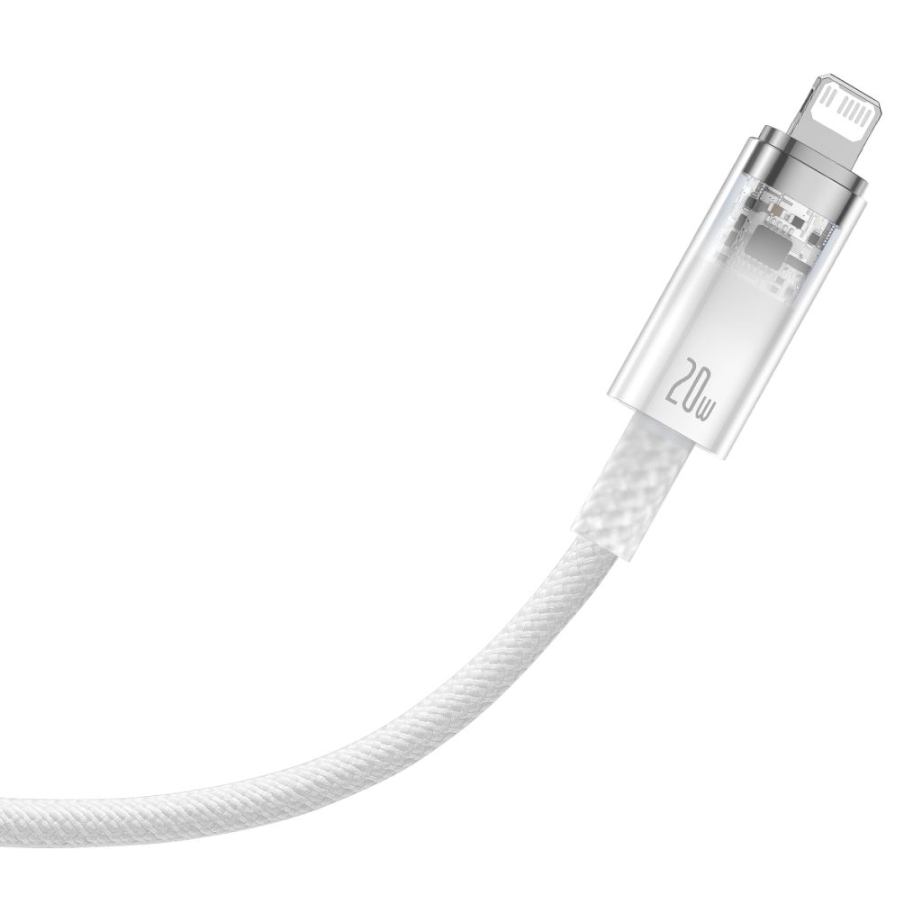 Baseus kabel Explorer PD USB-C - Lightning 1,0m biały z kontrolą temperatury 20W - obrazek 2