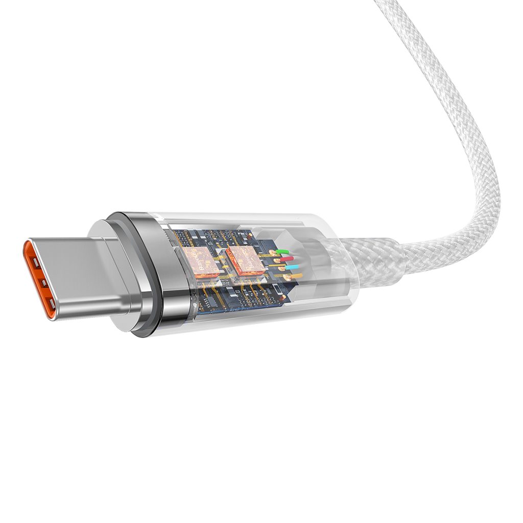 Baseus kabel Explorer USB - USB-C 1,0m biały z kontrolą temperatury 100W - obrazek 4