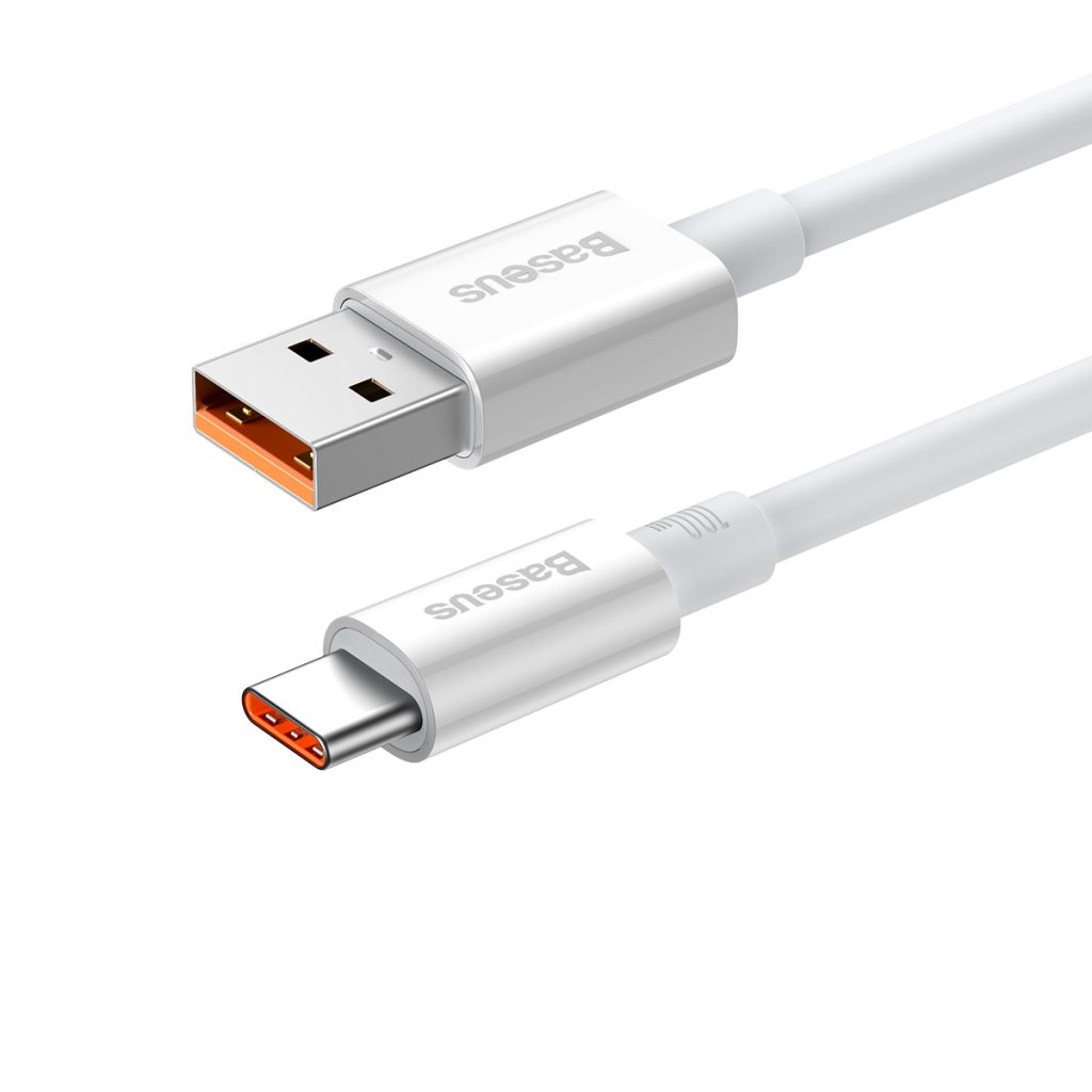 Baseus kabel Superior USB - USB-C 0,25m biały 100W - obrazek 2