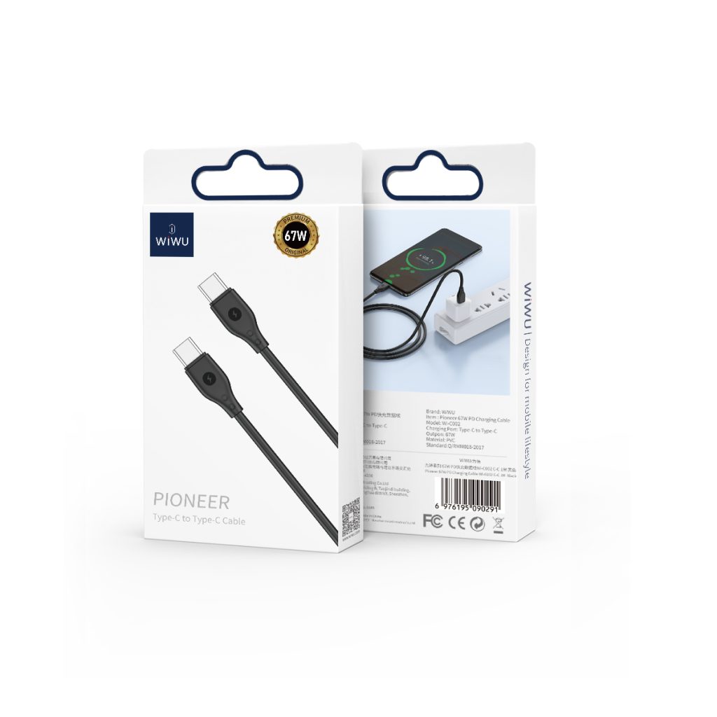 WIWU kabel Pioneer Wi-C002 USB-C - USB-C 67W biały - obrazek 6