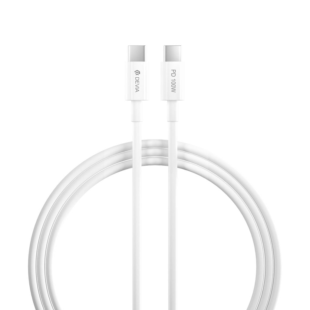 Devia kabel Smart EC317 PD USB-C - USB-C 1,5 m 100W 5A biały