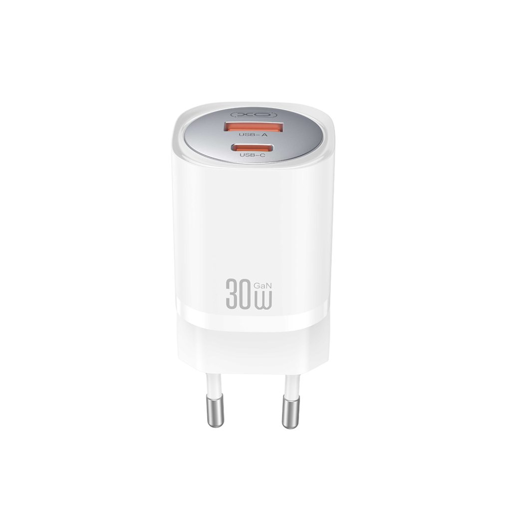 XO ładowarka sieciowa CE21 PD 30W 1x USB-C 1x USB biała + kabel USB-C - Lightning - obrazek 2