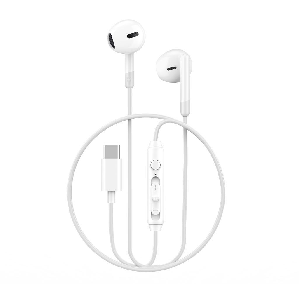 WIWU słuchawki przewodowe EB314 USB-C białe