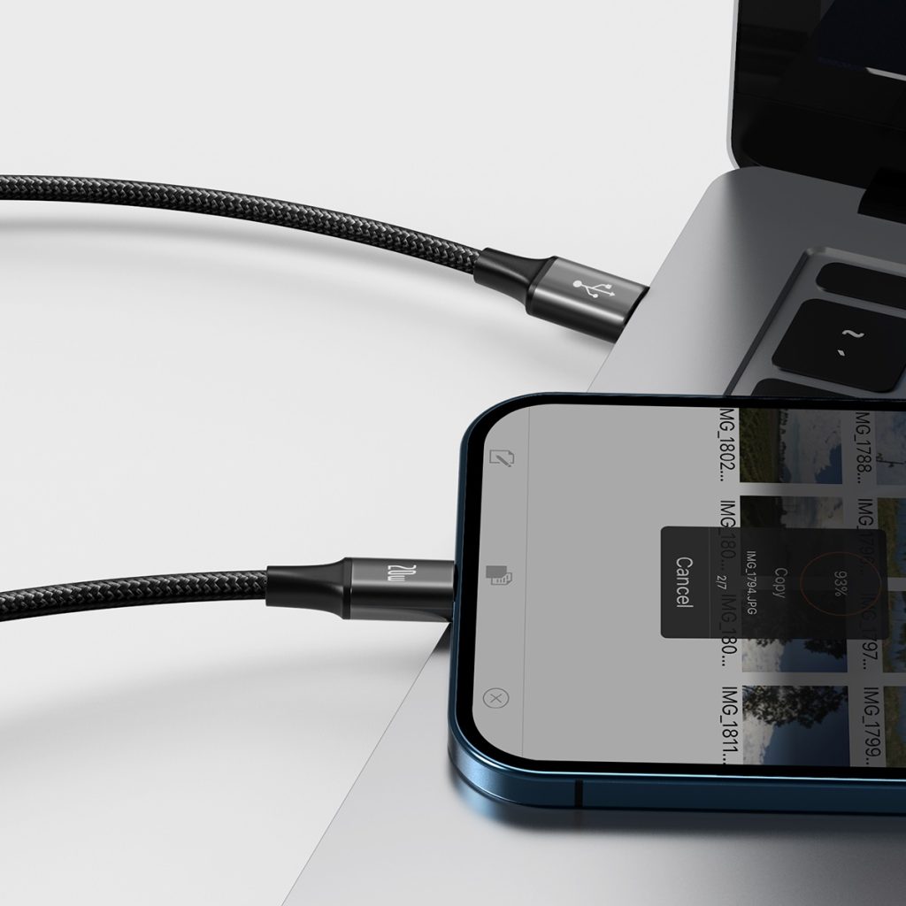 Baseus kabel 3w1 Rapid PD USB-C - micro USB + Lightning + USB-C 1,5m czarny 20W - obrazek 9