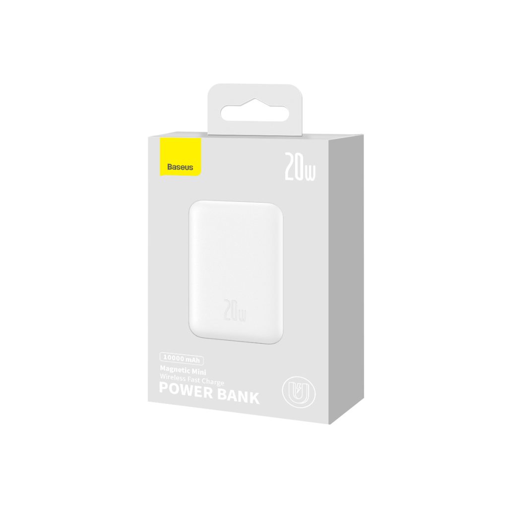 Baseus power bank magnetyczny Mini 20W 10000mAh biały - obrazek 12