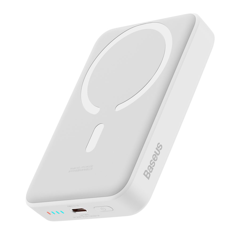 Baseus power bank magnetyczny Mini 30W 10000mAh biały - obrazek 4