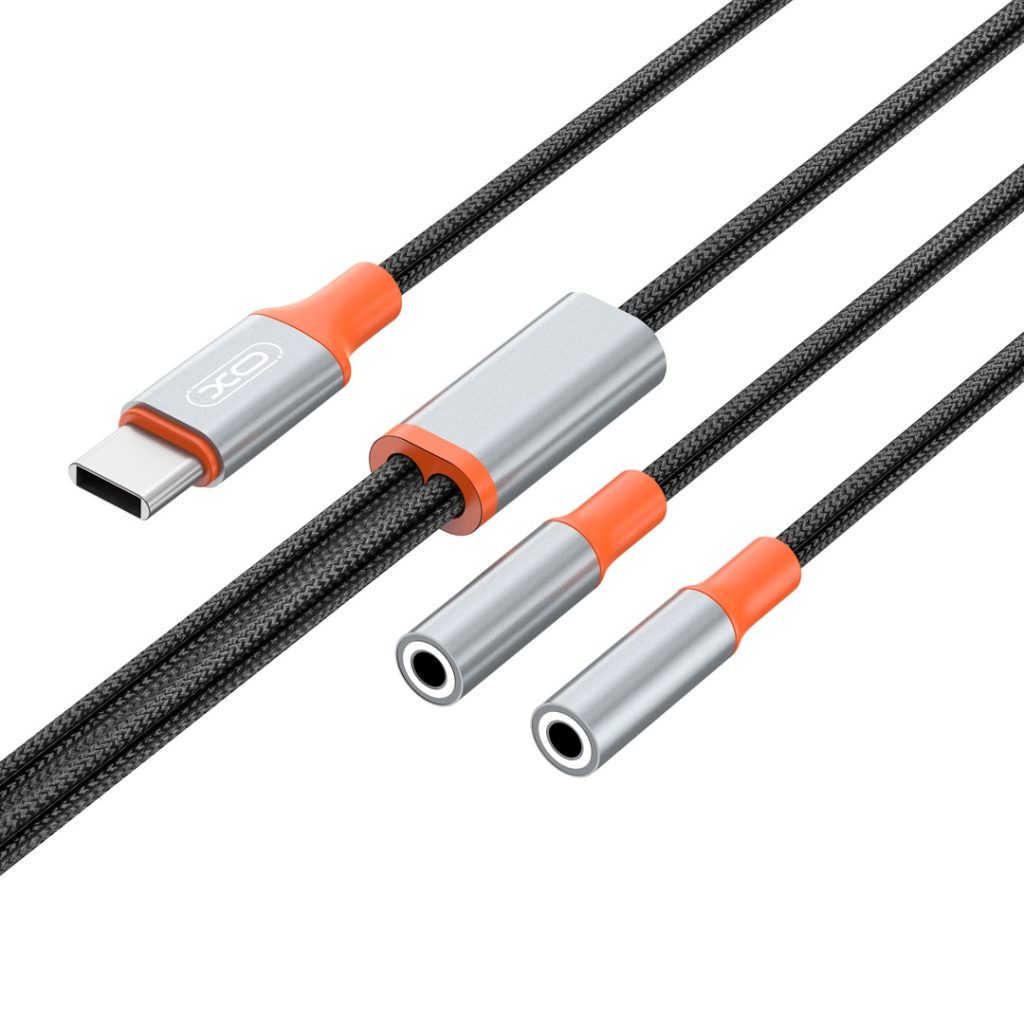 XO kabel audio 2w1 NB-R269B USB-C - 2x złącze jack 3,5mm 1,2m czarny - obrazek 4